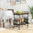 2-Tier Home Bar Cart With Lockable Wheels And Heavy-Duty Metal Frame
