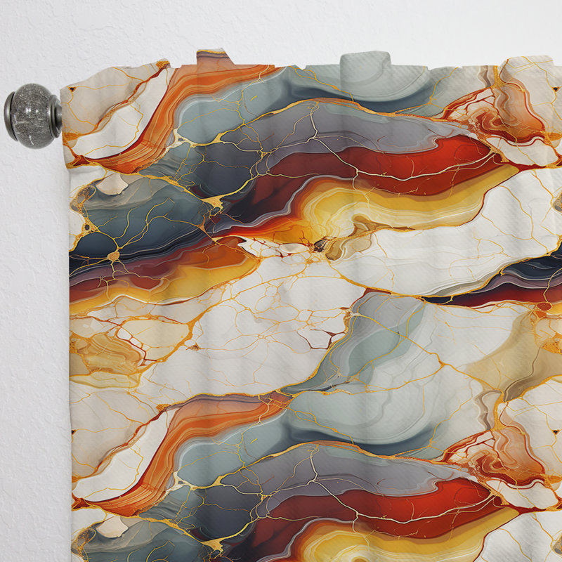 Beauty Marble Motif I - Rideau de marbre abstrait - Rideau de marbre obscurcissant - 1 panneaux, L 52 po x L 84 po