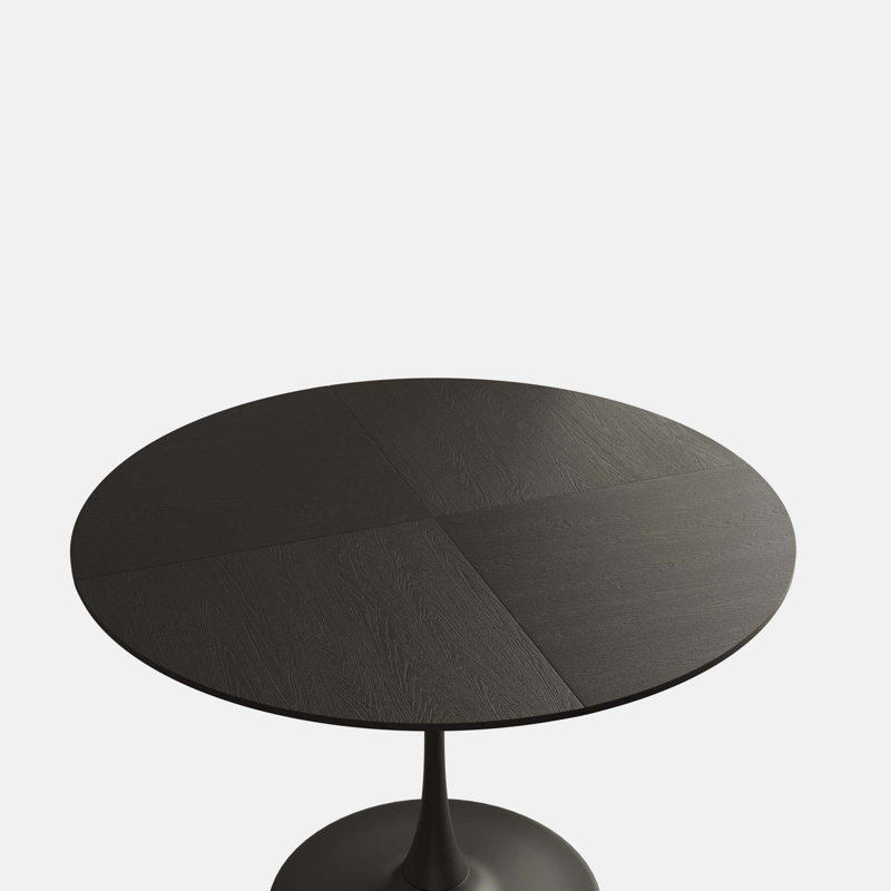 VEMSTKOJ Modern Round Dining Table,Four Patchwork Tabletops With Color Solid Wood Grain Table Top,Metal Base Dining Table, End Table Leisure Coffee Table