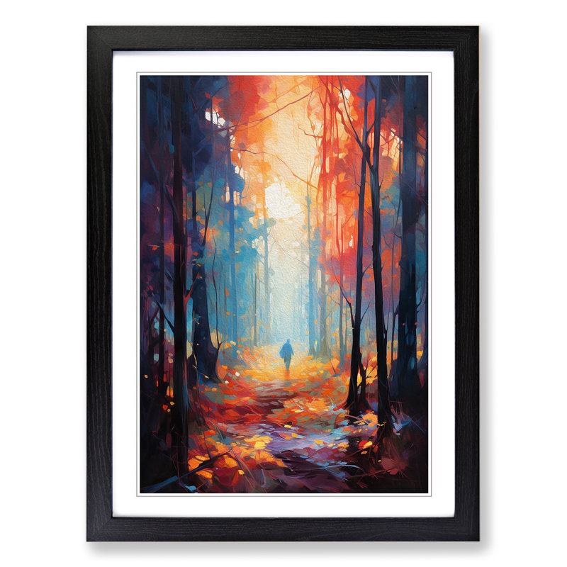 Single Picture Frame Print on Wood, 46cm H x 34cm W, Black Framed