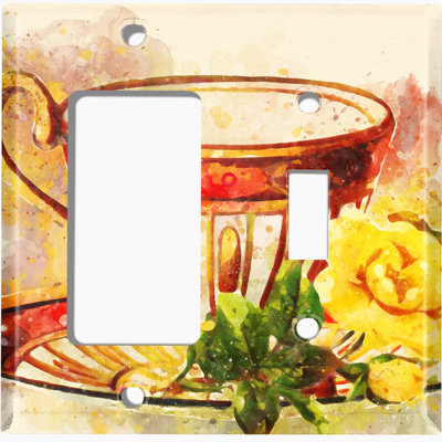 Patterned 2 - Gang Standard Combination Wall Plate