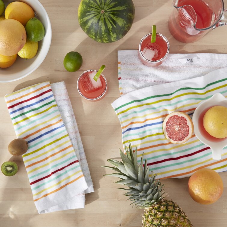 Martha Stewart Lots of Lemons Kitchen Towel Cotton Kitchen Towel Set,  Multicolor, 3 Piece 