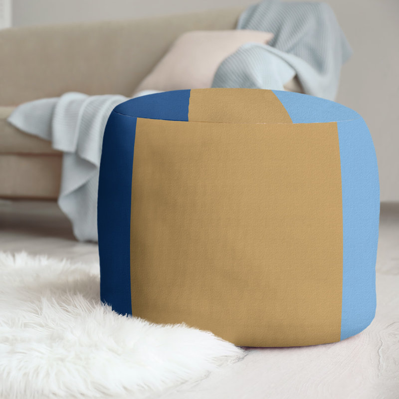 repose-pieds rond 20,5", Bleu royal / doré / bleu