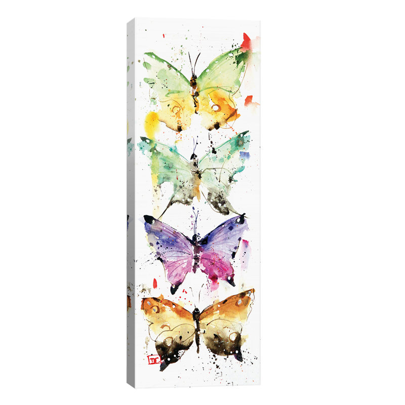4 Butterflies by Dean Crouser - Wrapped Canvas Panoramic Painting, 121.92 cm H x 40.64 cm W x 3.175 cm D