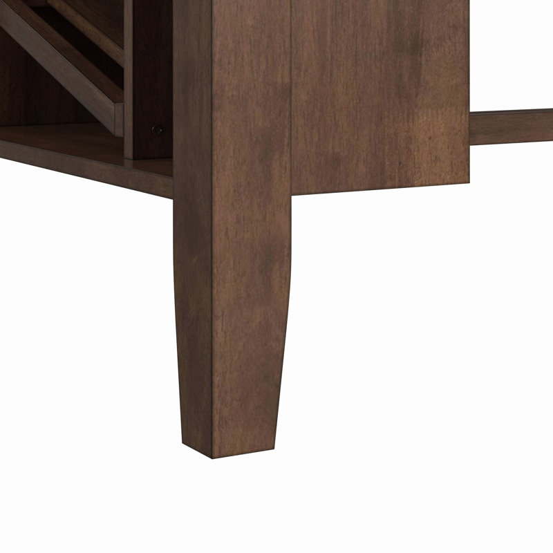Kitchen Island & 2 Counter Stools with Dark Grey Fabric in Walnut