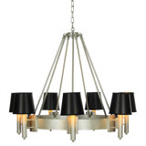 Hampton 7 - Light Shaded Wagon Wheel Chandelier