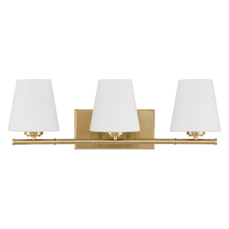 Hunter Fauna Grove 3 Light Bathroom Vanity Wall Light Fixture, Gold