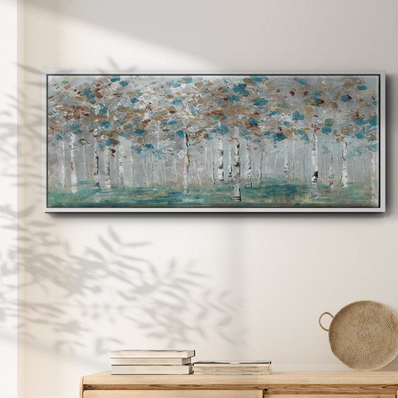 Teal Forest- Framed Canvas, 24" H x 60" W