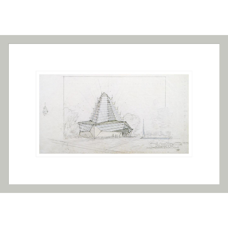 «Beth Sholom Synagogue Elkins Park PA 1954» par Frank Lloyd Wright - impression giclée encadrée, H 11,59 po x l 16,75 po