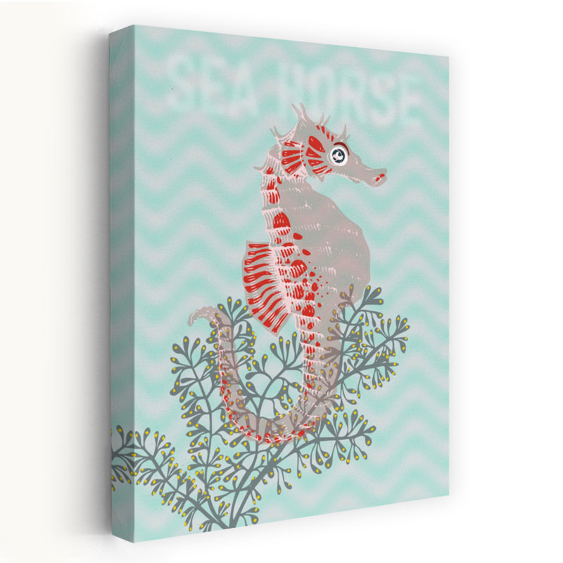 Whimsical Seahorse Ocean by Annick - Wrapped Canvas Print, 45.72 cm H x 30.48 cm W