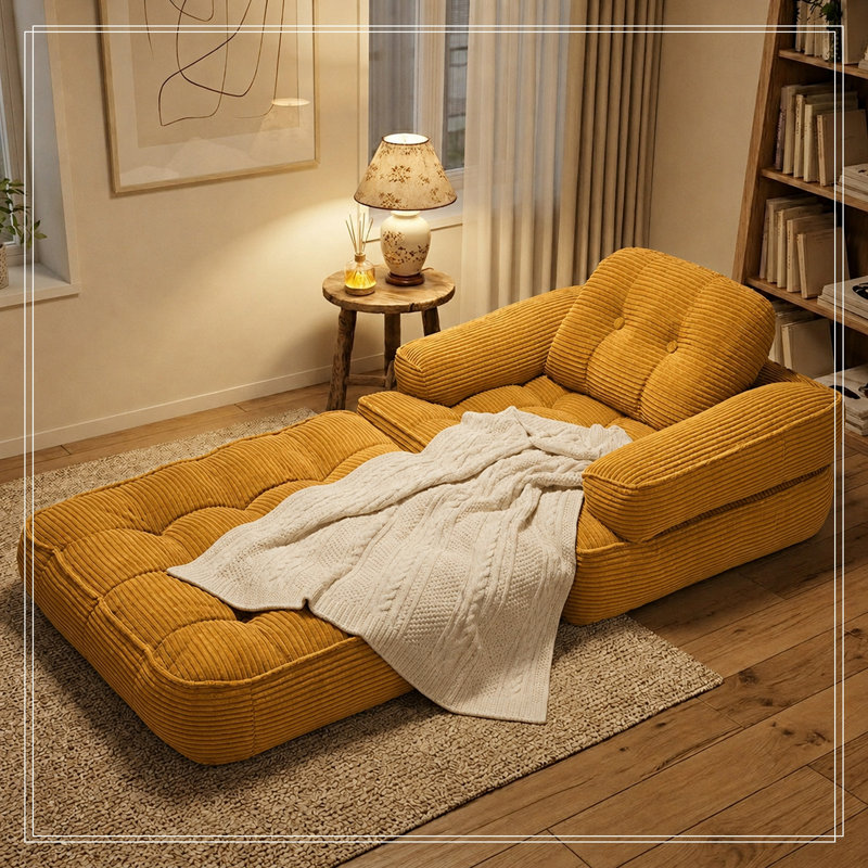 Brucker 35.43 " Corduroy Sofa, Jaune