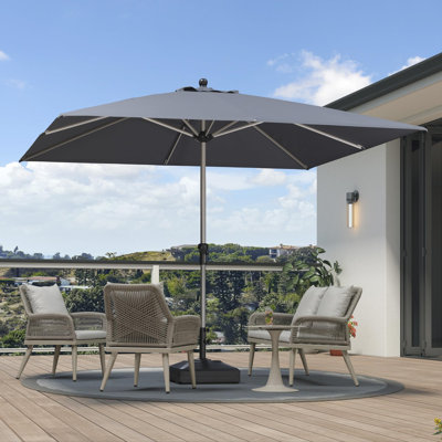  Parasol de marché carré gris de 10 pi x 10 pi, parasol de marché extérieur en aluminium pour 3 ans résistant à la décoloration, parasol de marché en aluminium pour terrasse, jardin, patio, bord de piscine ou pelouse