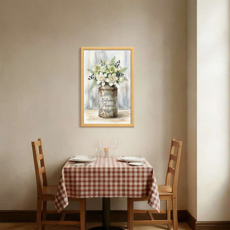 Arrangement floral de plantes et de fleurs dans une boîte rustique avec un script élégant, H 18 po x l 12 po