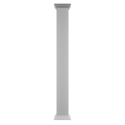 Craftsman Classic Square Non-Tapered Smooth PVC Column Kit, Standard Capital & Standard Base