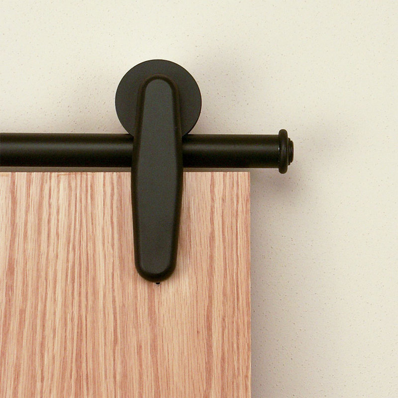Ensemble de quincaillerie de porte de grange pour porte simple Vista, Noir