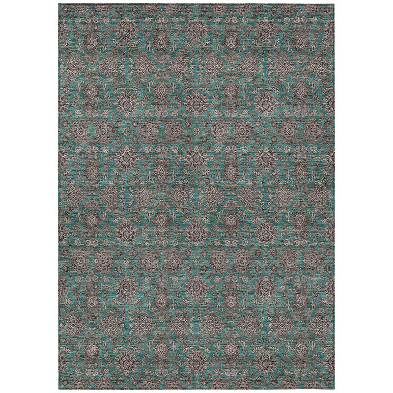 Naadiya Washable Floral Indoor / Outdoor Rug, Rectangle 3' x 5'