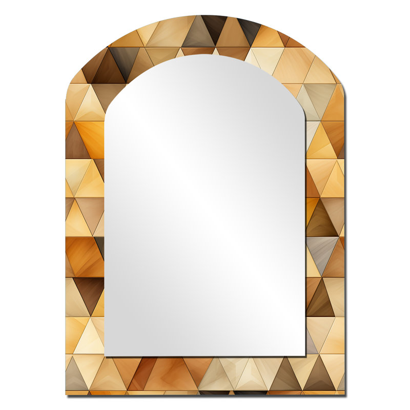 Miroir mural beige et brun, 34 po x 25 po