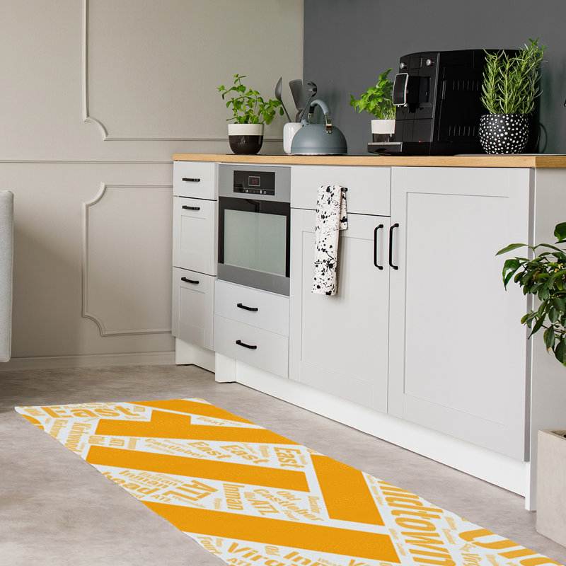 Tapis de zone orange à tissage plat poils longs, Tapis de couloir 2,5 pi x 8 pi