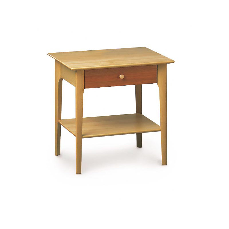 Sarah 1 - Drawer Solid Wood Nightstand, Maple and Cherry, 24"