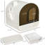 Bac à litière blanc pour chats, 17 po x 17 po x 18,5 po, maintient les chats hygiéniques et olfactifs. Filtre désodorisant, plateau à chat amovible avec couvercle, 17 po x 17 po x 18,5 po, blanc. Keeps Home Fresh Filtre. Commodité