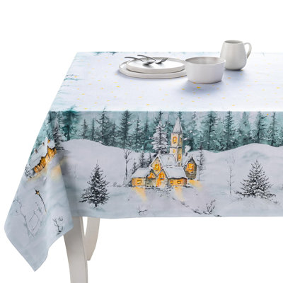 Nappe 100 % coton Maison d'Hermine Neige de Noël - 60 po x 108 po