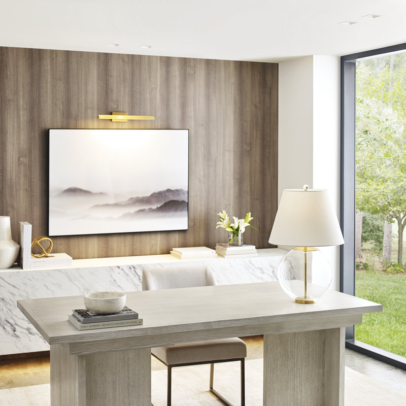 AERIN Morton Table Lamp, Burnished Silver Leaf