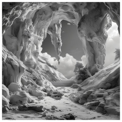 Housses de couette monochromes paysage rocheux