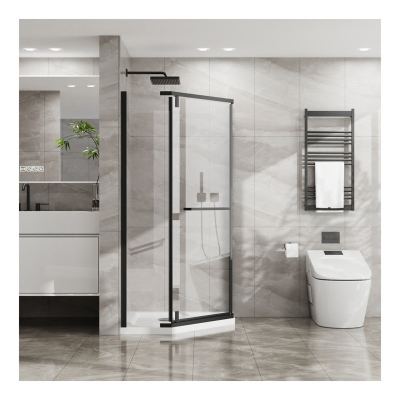 Porte de douche Goodo , Noir mat