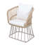 Chaise de salle à manger d'extérieur MP1 - Structure en osier et en acier, capacité de poids de 300 lb, avec coussin