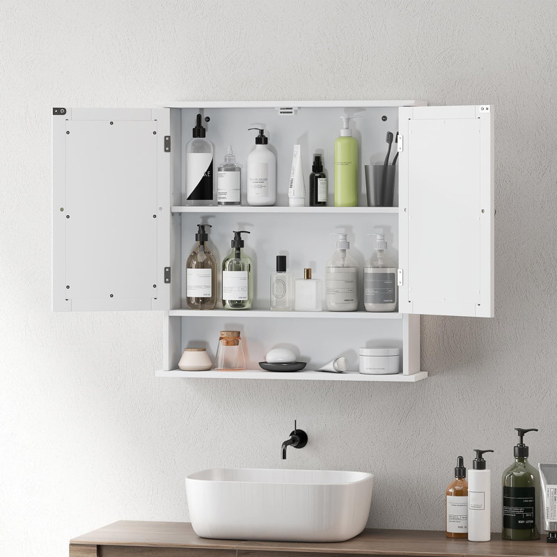 56mm W 58mm H Wall Mounted Required Framed Medicine Cabinet Mirror