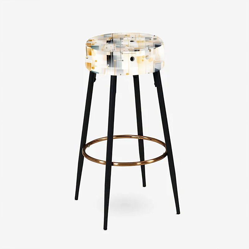 Ensemble de 2 tabourets de bar géométriques modernes beige symétriques et symétriques