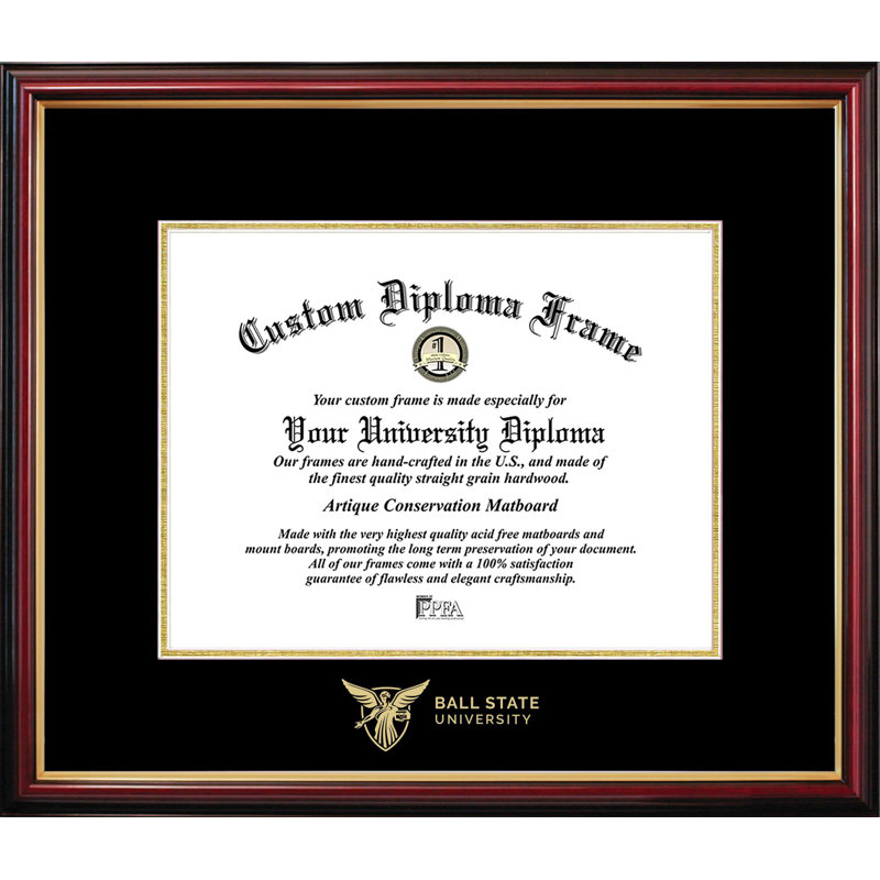 Cadre de petit diplôme Ball State University, NCAA Ball State, L 10 po x H 8 po