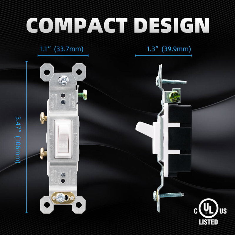 15 Tamper Resistant Single Pole Toggle Light Switch