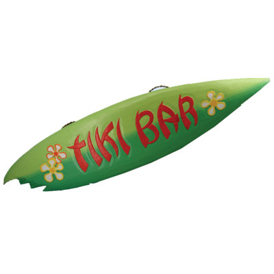 Tiki Bar Surfboard Wood Wall Décor By RAM Game Room