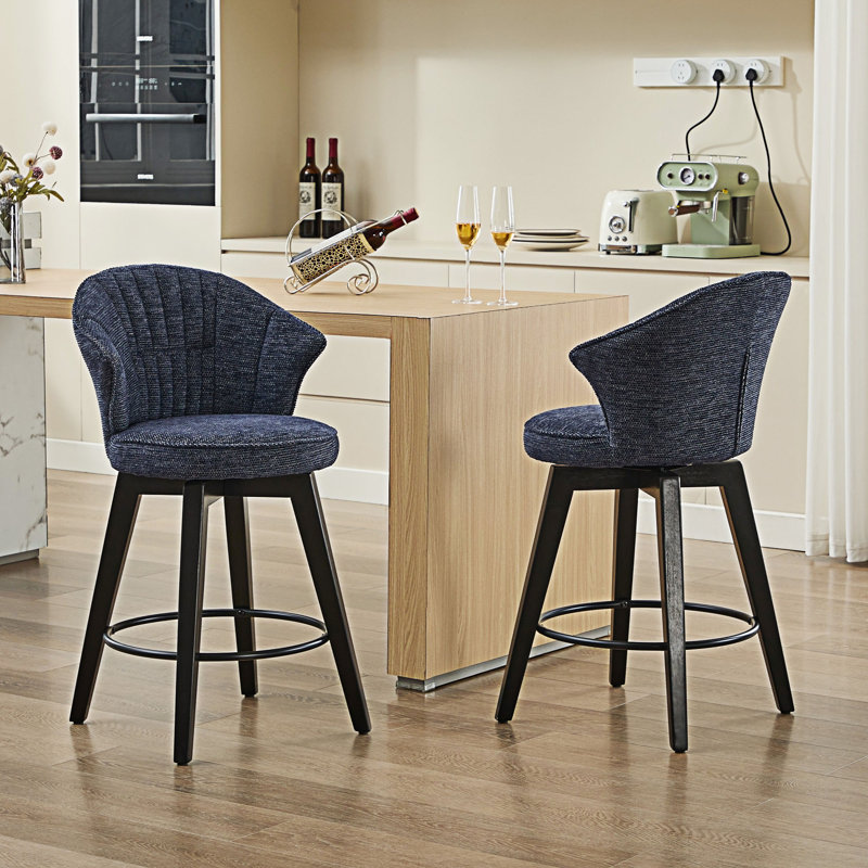 Ensemble de 2 tabourets de bar pivotants, Bleu