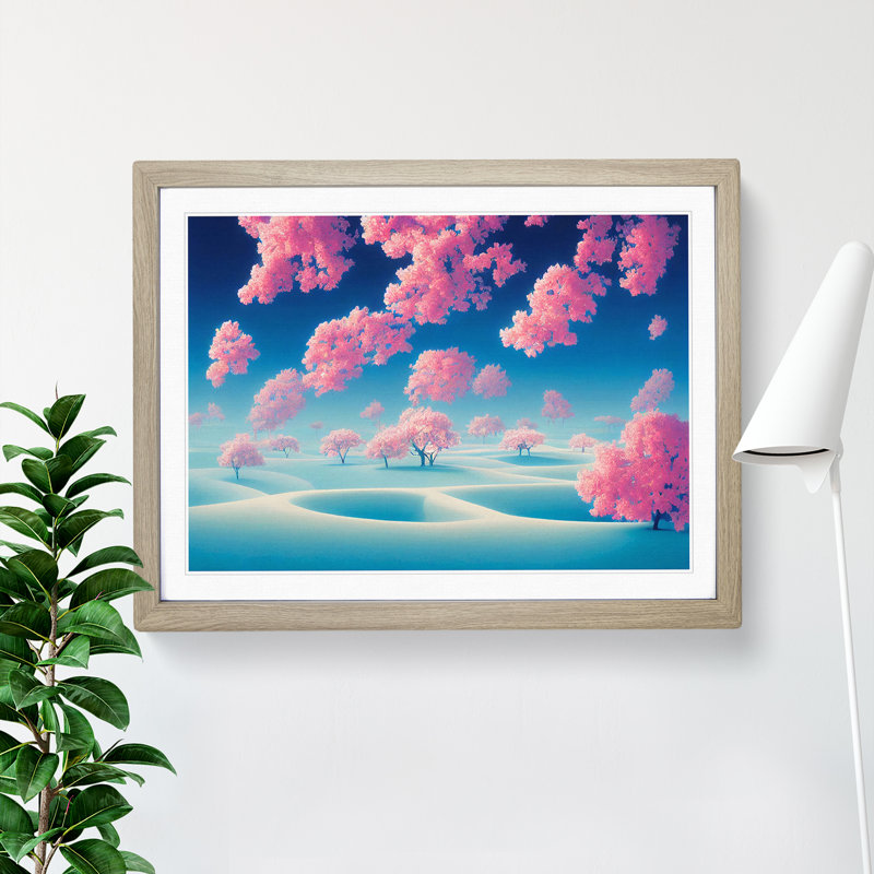 Magnetic Spring Forest - Framed Print, 46cm H x 64cm W x 2cm D, Oak