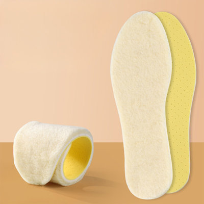 woo l Insole Thermal Wool Insoles with Airflow Vents High Resilience Warm Cushion for Winter Boots Hiking Shoes Cold Weather Protection