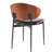 Mid-Century Modern Dining Chairs Set Of 2 – Italian-Inspired Bentwood Design With Matte Metal Legs & Luxe PU Leather Seating-717535843