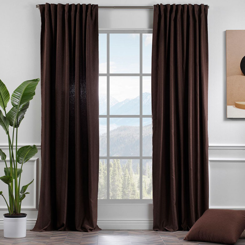 Extra Wide & Extra Long Custom Made Decorative Single Panel, Brown, 52" W x 108" L