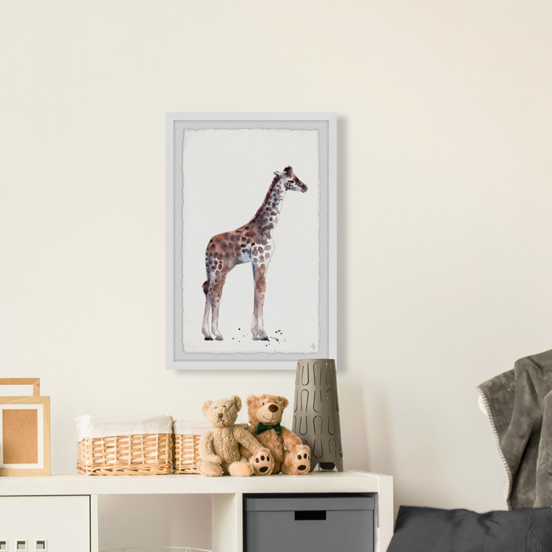 Carrie debout, grande girafe, reproduction encadrée, H 30 po x l 20 po x P 1,5 po