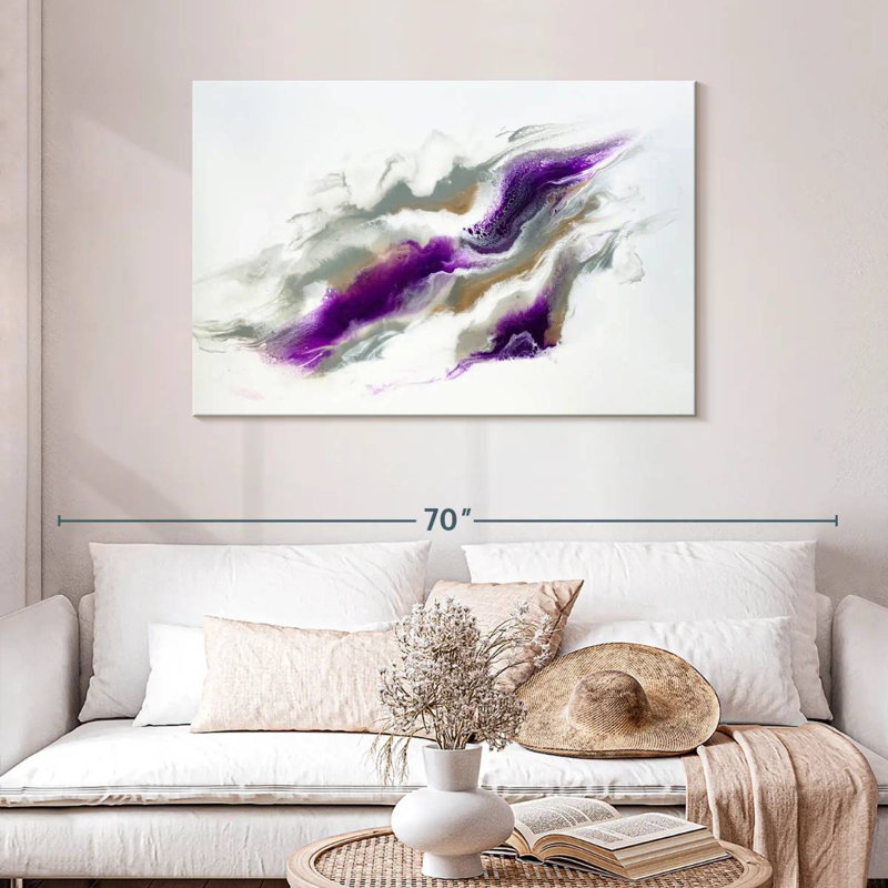 Gris Avery et ciel violet, H 30 po x l 45 po