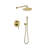 Shower System, Wall Mounted Shower Faucet Set for Bathroom with High Pressure 10" Stainless Steel Rain Shower head Handheld Shower Set, 2 Way Pressure Balance Shower Valve Kit, Brushed Gold