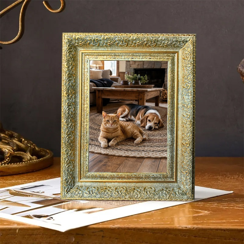 Cadre photo classique classique antique 3 pièces 5 "x 7" avec façade en plexiglas or antique, Antique Gold, 3, 5" x 7"