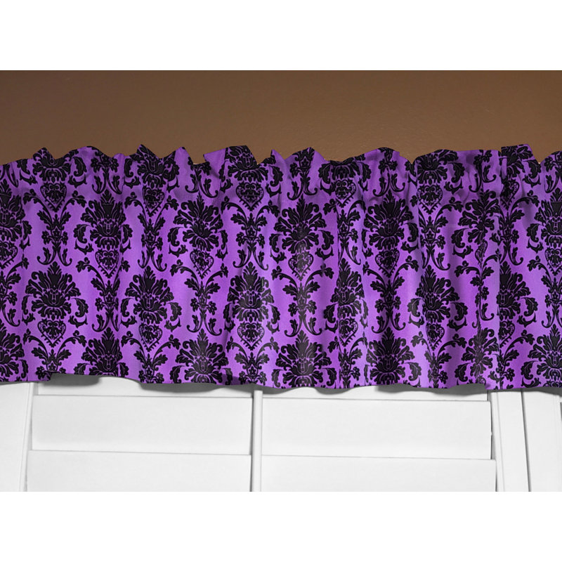 Cantonnière florale en damas 58 po, L 58 po x L 16 po, Mauve