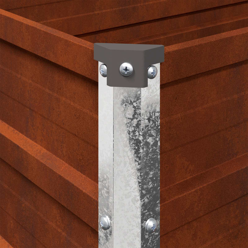 Raised Garden Bed, 24cm H x 480cm W x 40cm D, Rusty