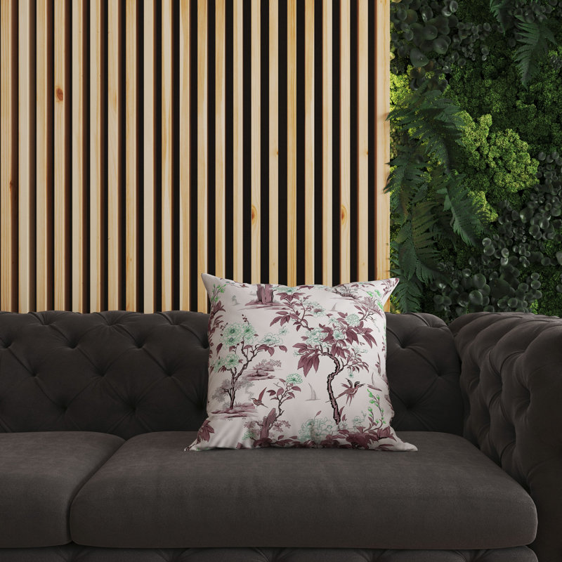 Coussin décoratif réversible floral, H 26 po x l 26 po, Vert / lavande florale