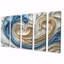 «White Spiraling Hearts Accents With Blue I», ensemble d'art sur toile à spirales abstraites-126577768