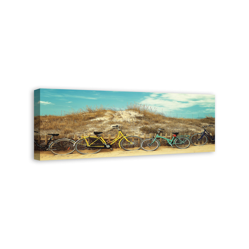 Beach Bikes sur toile, H 12 po x l 36 po x P 1,25 po, Toile tendue