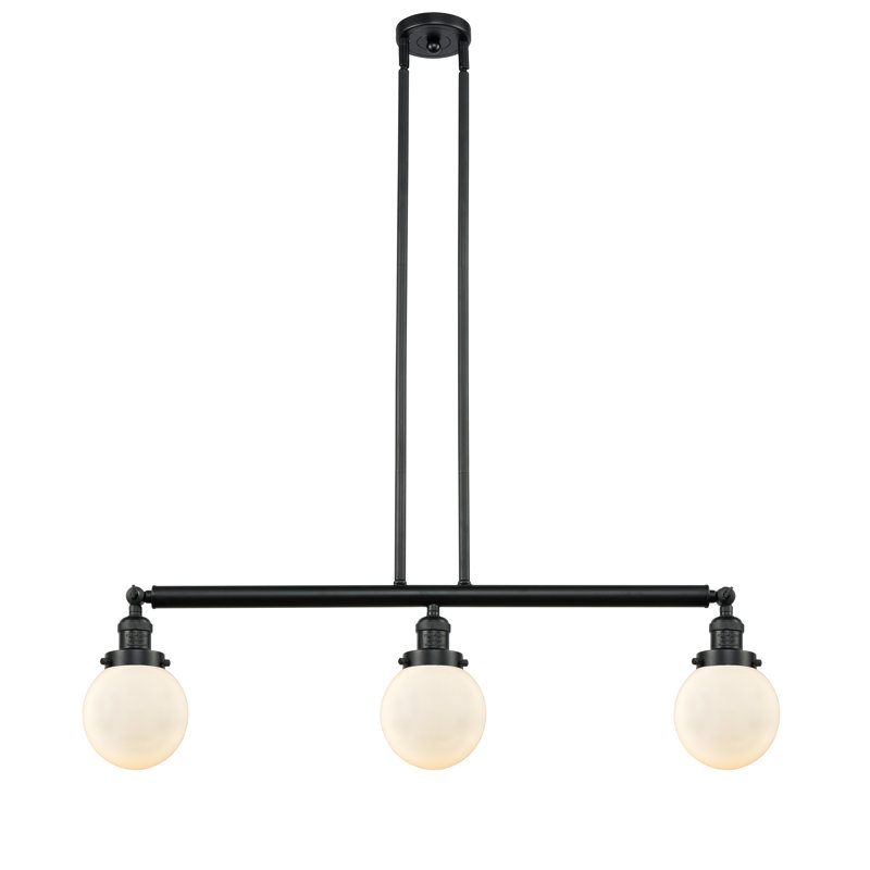 Clementina 3 - Light Kitchen Island Pendant, Matte White Cased, No Bulb Included, Matte Black
