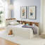 Lit de jour à hauteur réglable en velours avec lit gigogne multifonctionnel Upholstery-118093618